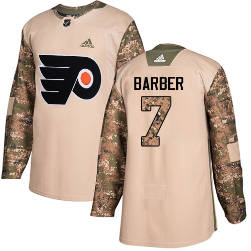 Adidas Flyers #7 Bill Barber Camo Authentic Veterans Day Stitched NHL Jersey